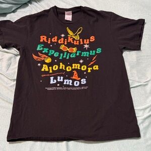Harry Potter Spells Graphic Tee Black Delta Pro Weight Shirt Size Medium